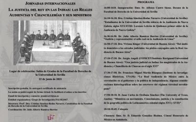 Jornadas internacionales. La justicia del rey en las Indias. Universidad de Sevilla.